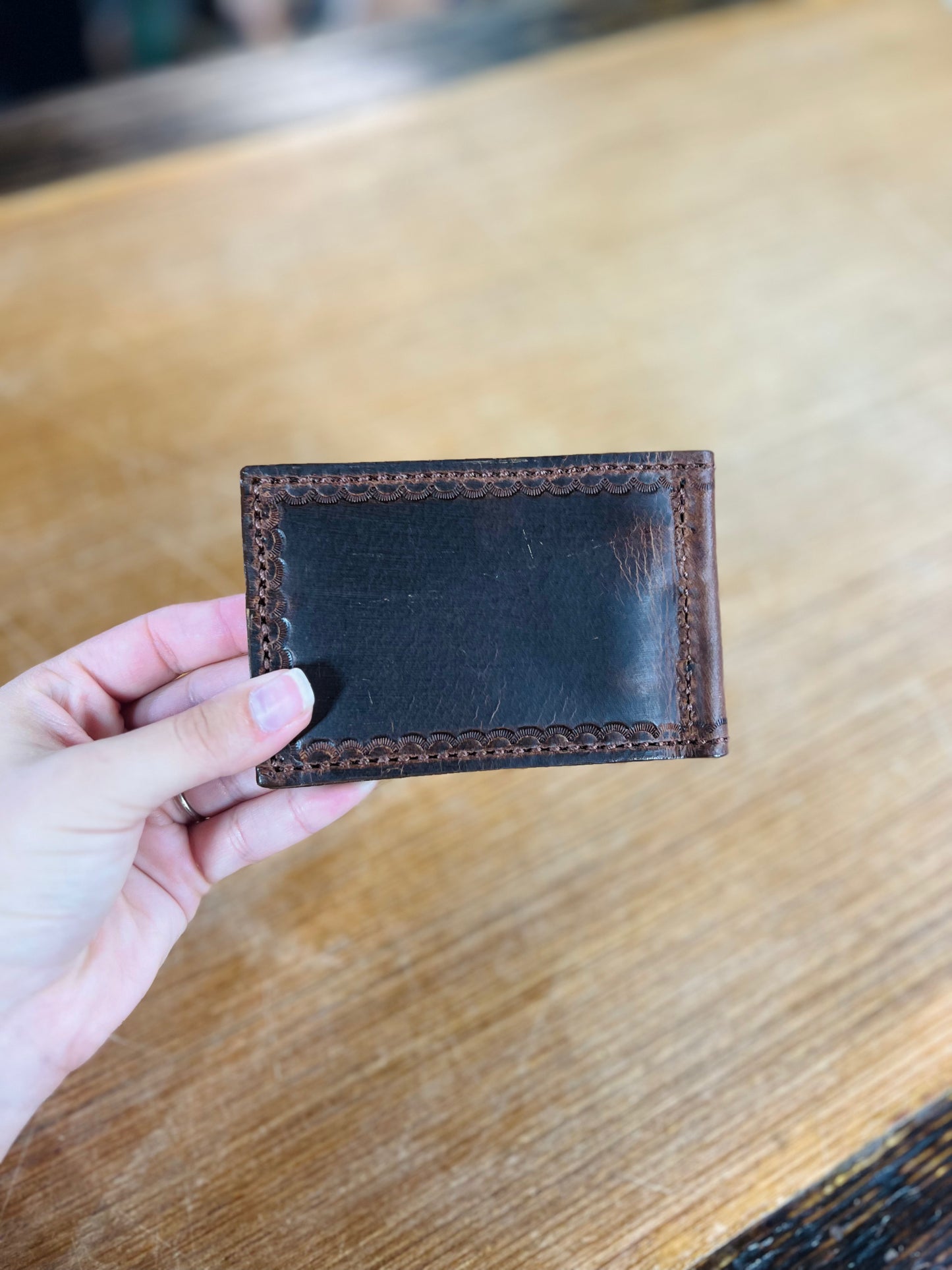 Genuine Leather Money Holder with 2 Inside Pockets - Amish Made