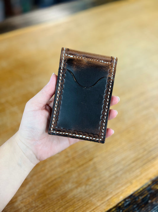 Genuine Leather Money Holder with 4 Pockets - Amish Made