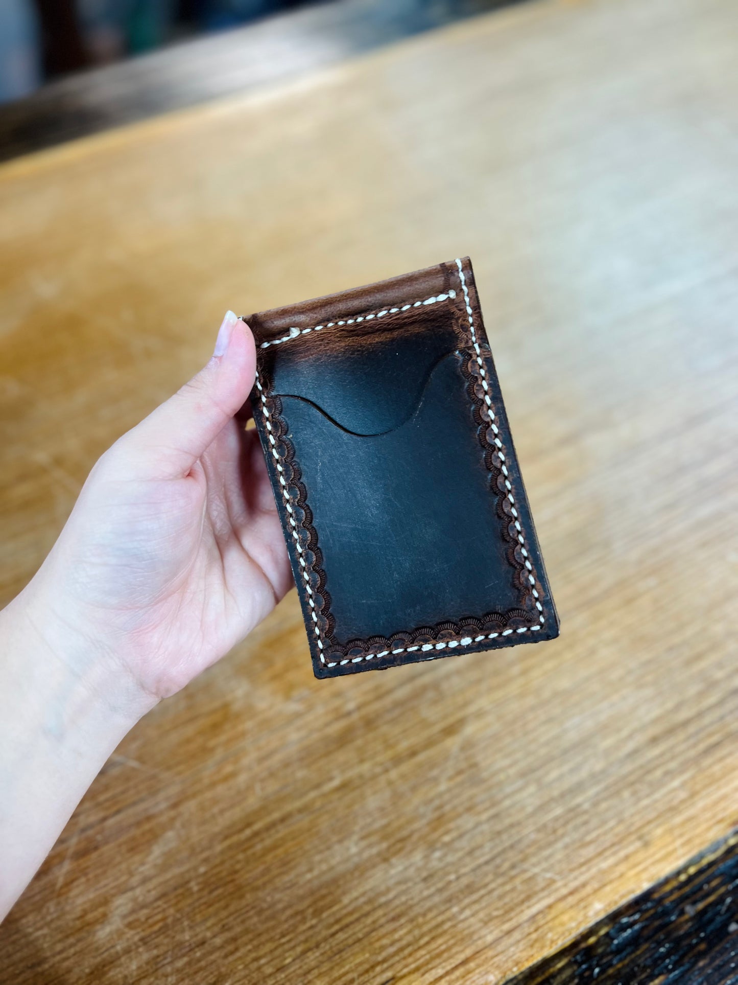 Genuine Leather Money Holder with 4 Pockets - Amish Made