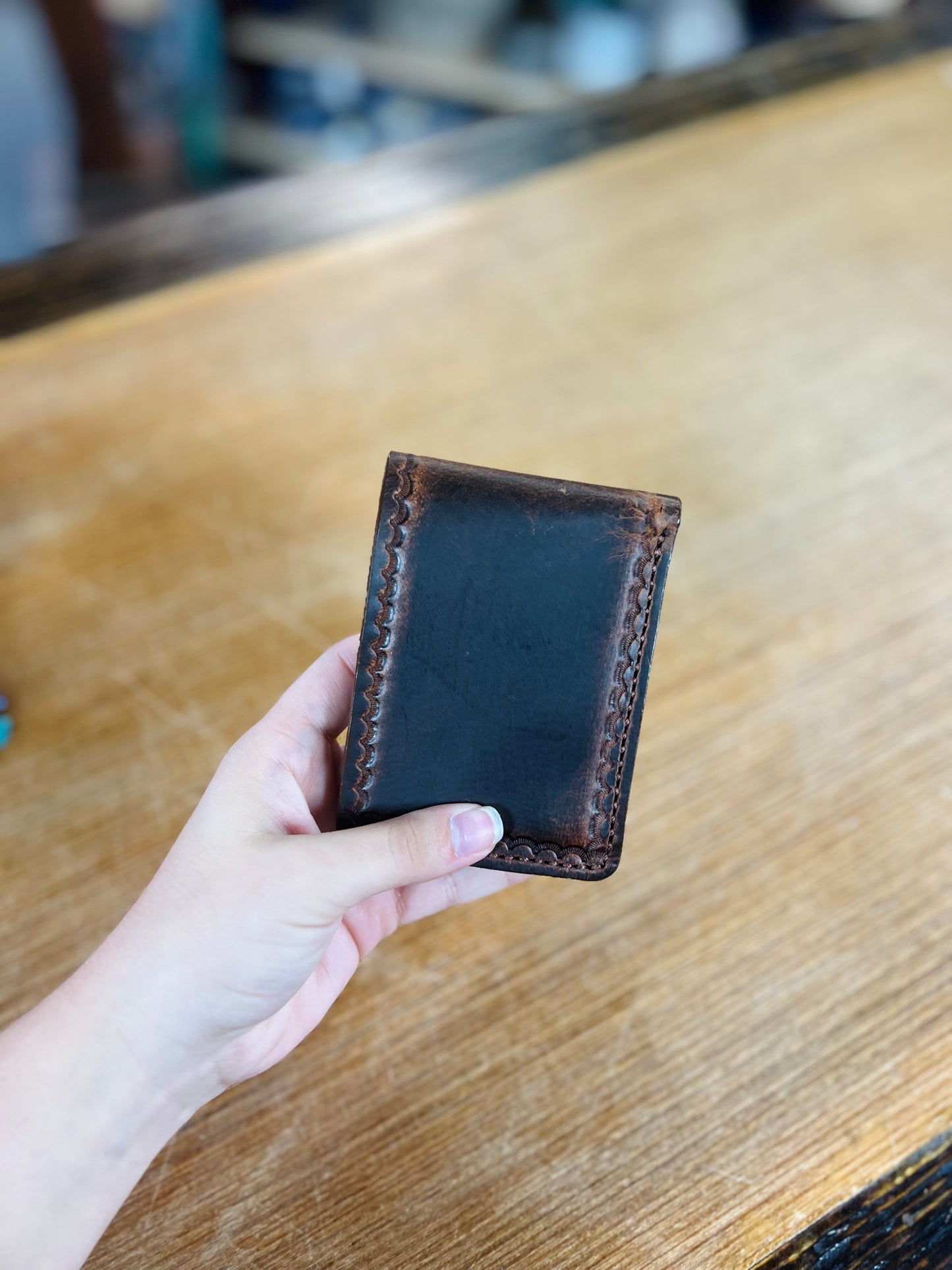 Genuine Leather Bifold Wallet - Amish Made