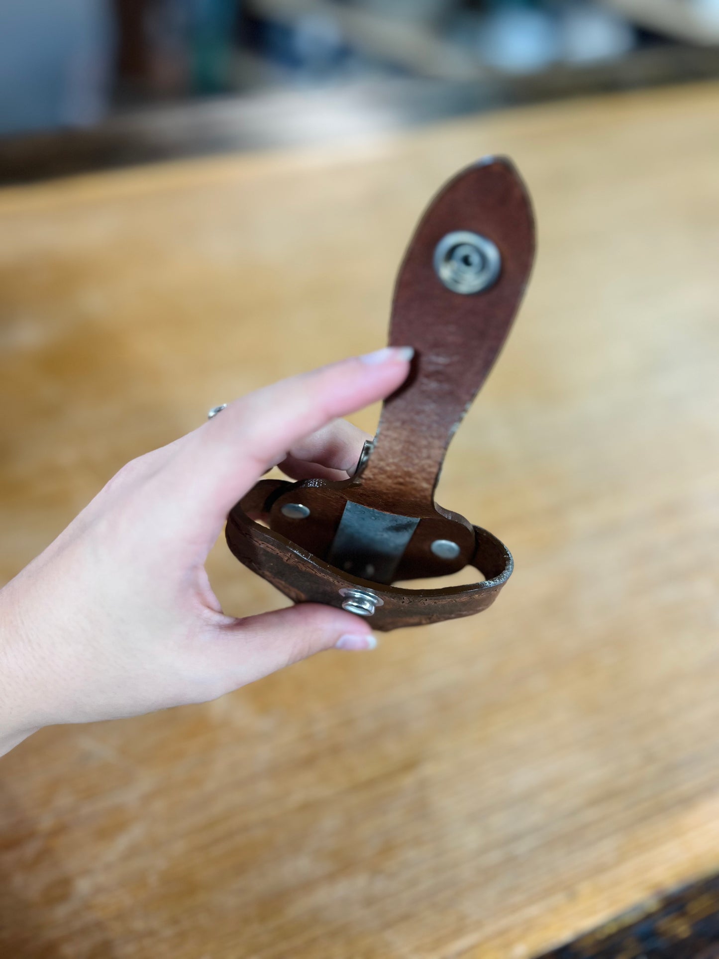 Genuine Leather Snuff Can Holder With Clip
