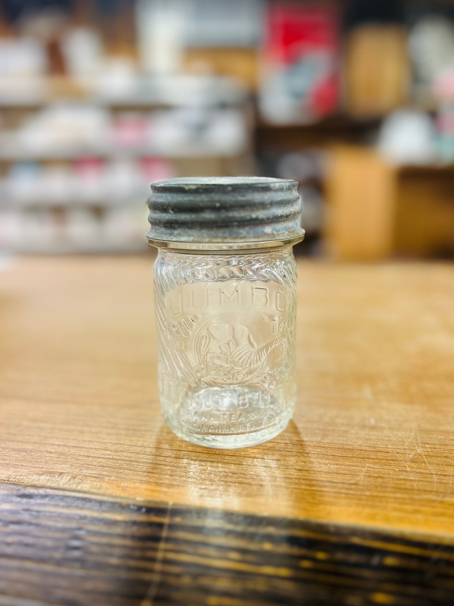Old-Vintage Jumbo Peanut Butter Jar 10.5oz with Ball Zinc Lid