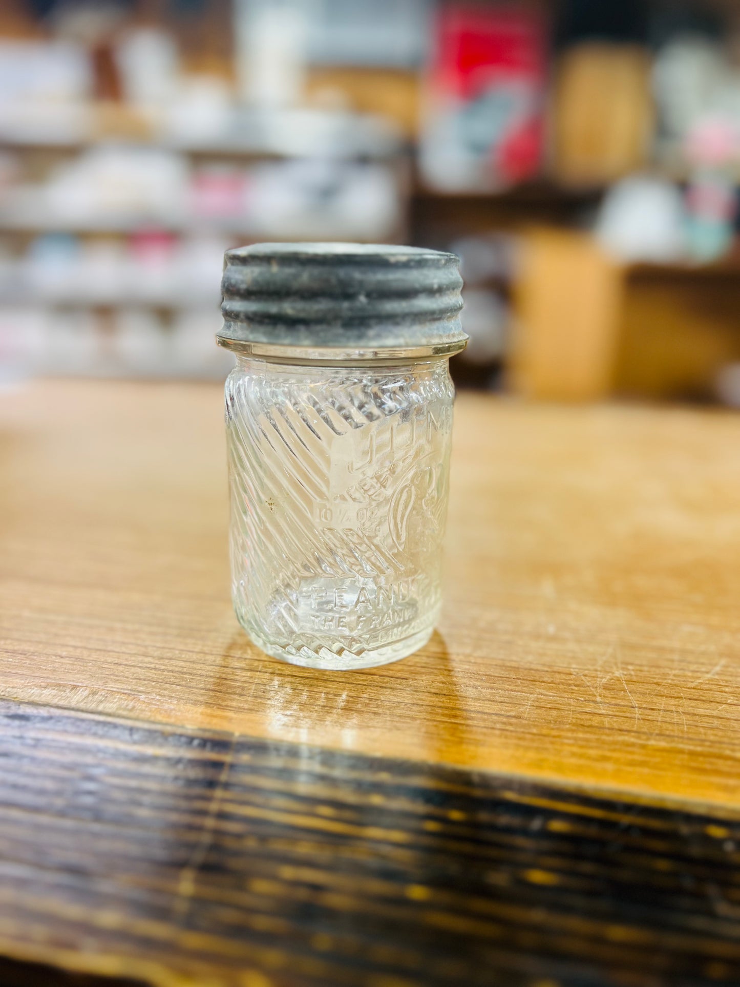 Old-Vintage Jumbo Peanut Butter Jar 10.5oz with Ball Zinc Lid