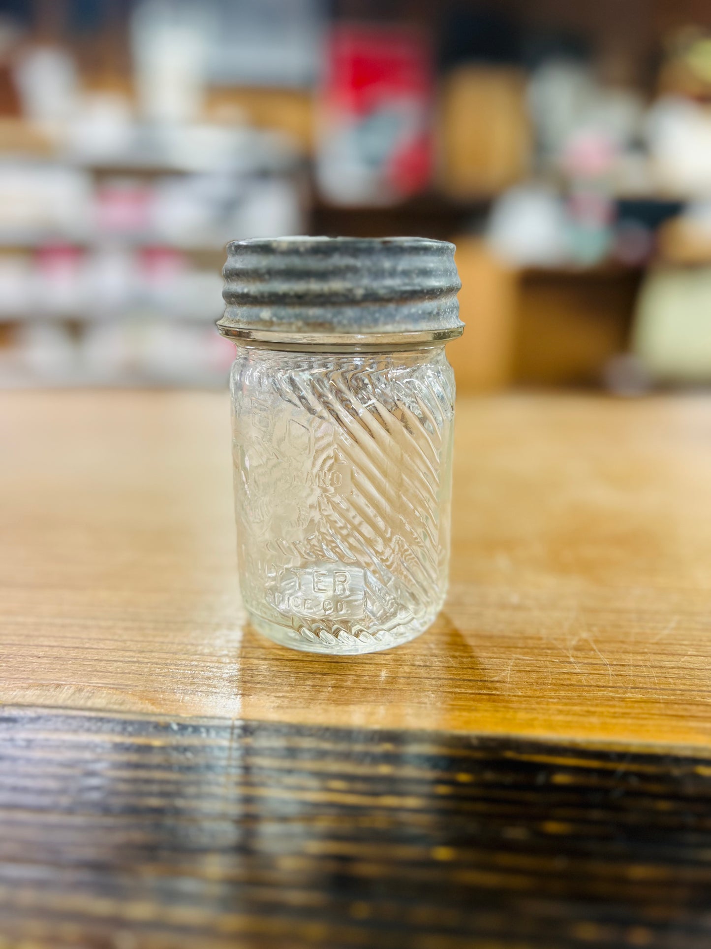 Old-Vintage Jumbo Peanut Butter Jar 10.5oz with Ball Zinc Lid