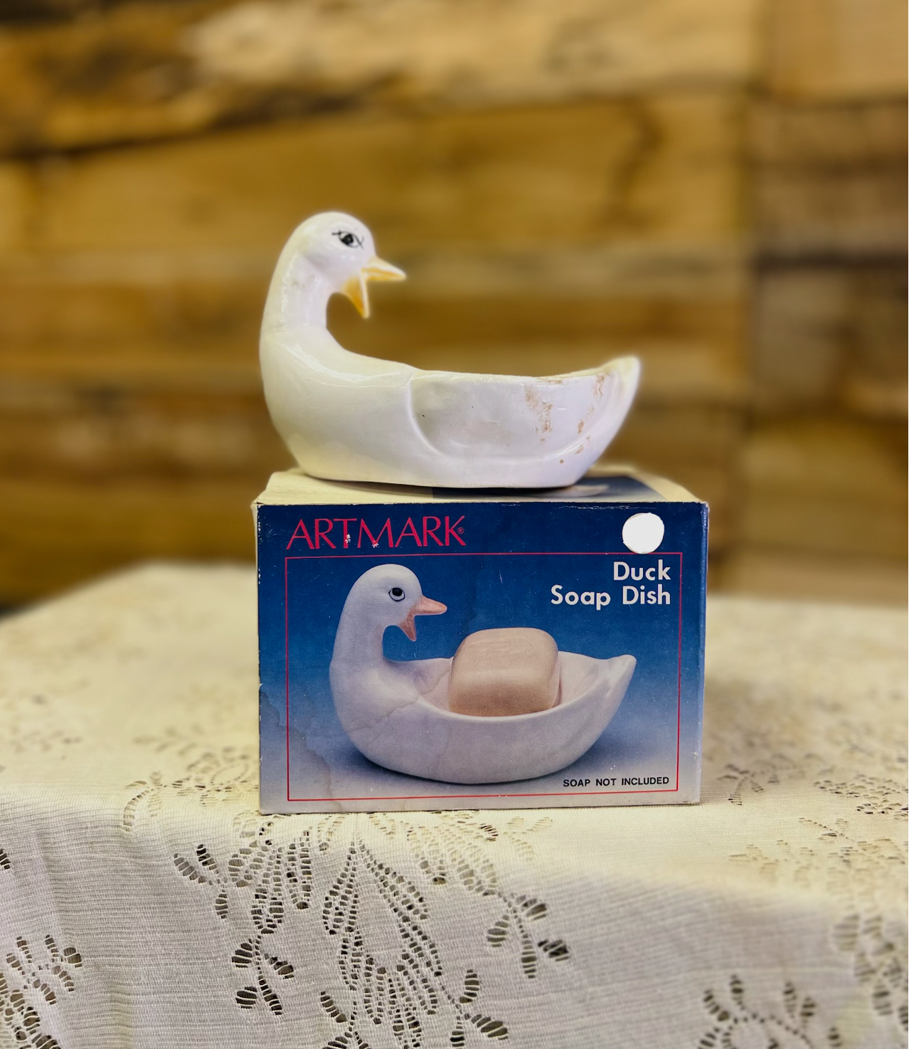 Vintage Artmark Duck Soap Dish with Box