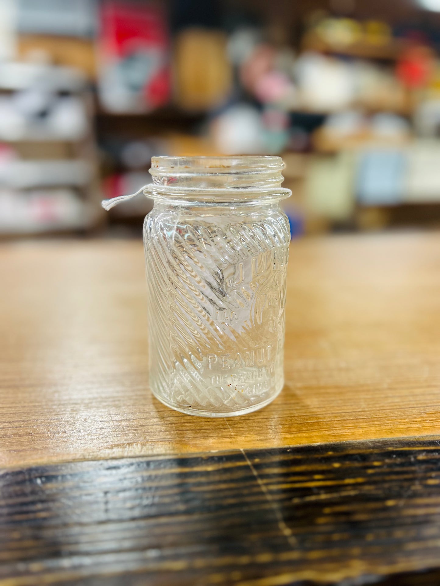 Vintage Jumbo Peanut Butter Jar "Jumbo Good Enuf For Me" 1 LB - No lid