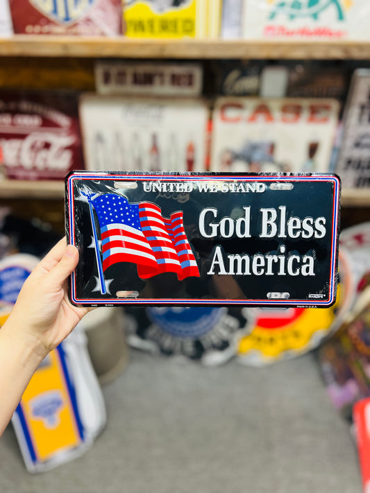 Flag - God Bless America License Plate