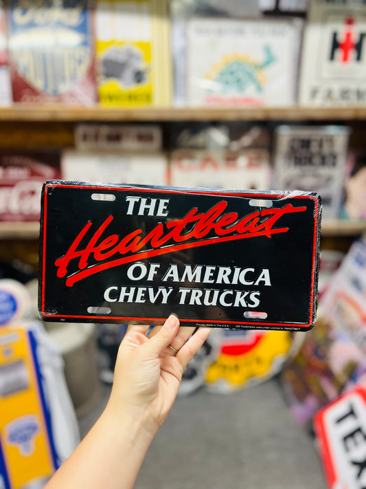 Chevy Truck Heartbeat License Plate