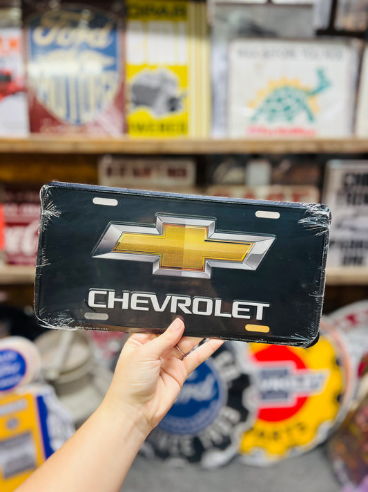 Chevrolet Black Bowtie License Plate