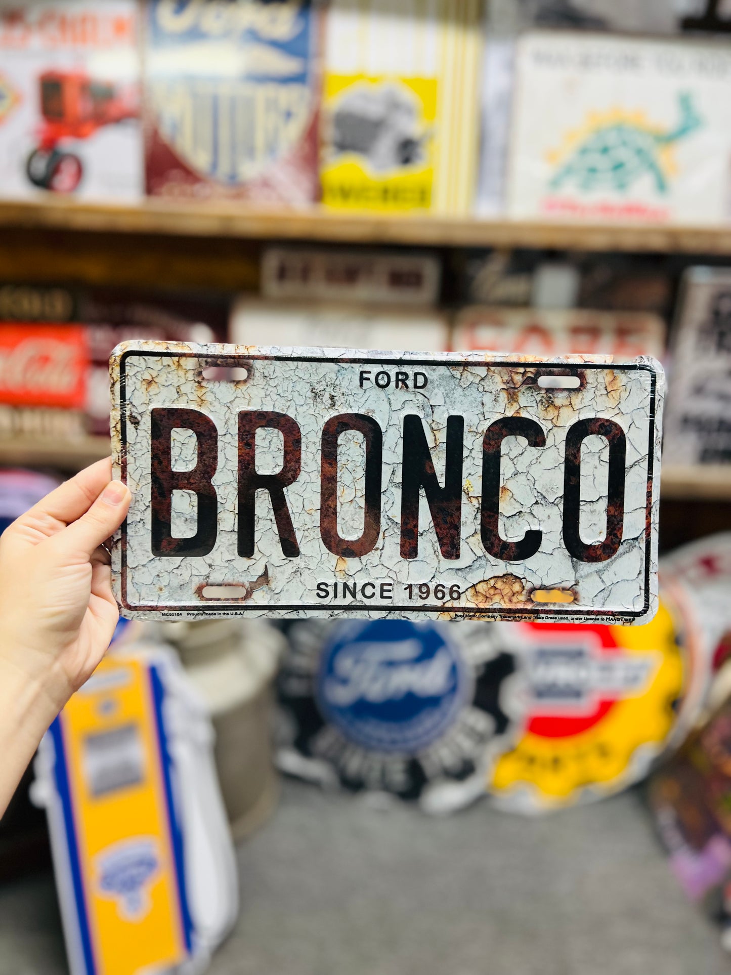 Aluminum Ford Bronco Weathered License Plate