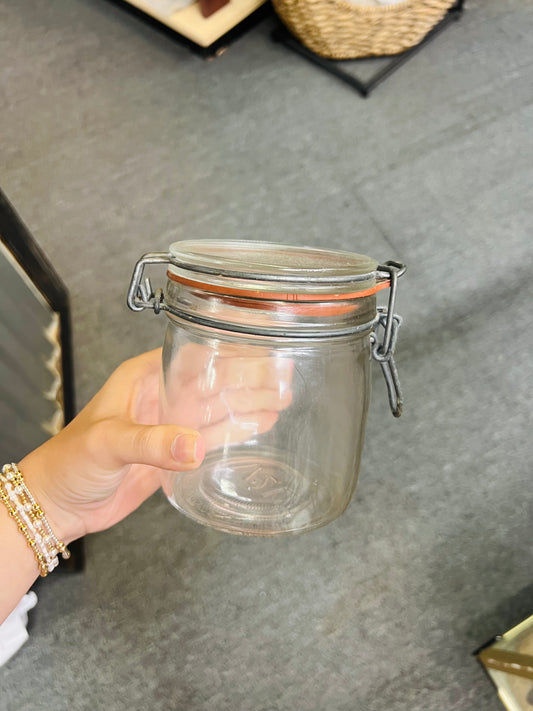 Wheaton Glassware glass 1/2 Liter Jar Hinged