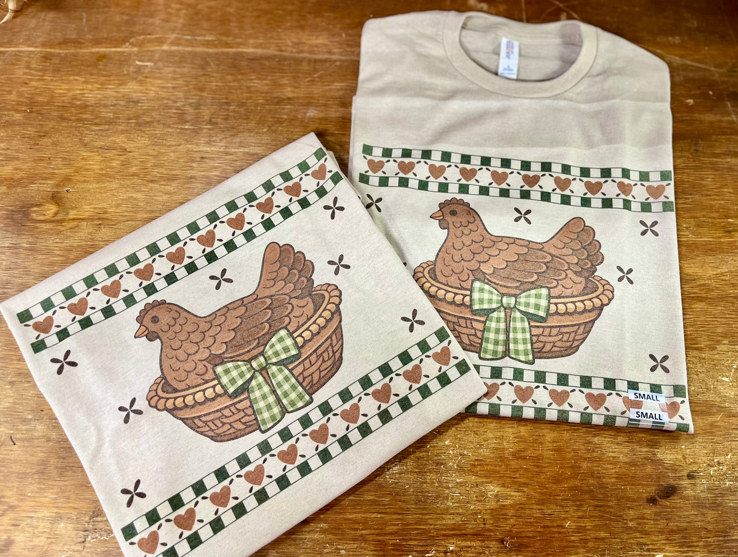 Heart Hen On a Basket Graphic Tee