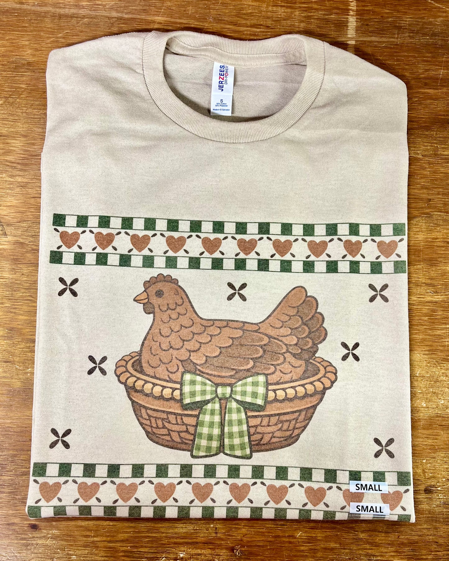Heart Hen On a Basket Graphic Tee