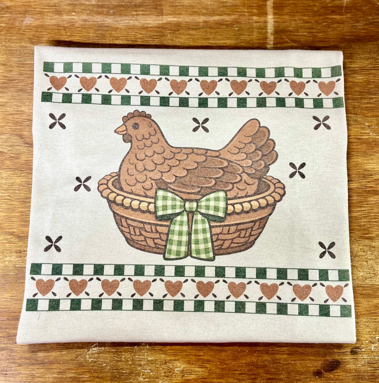 Heart Hen On a Basket Graphic Tee