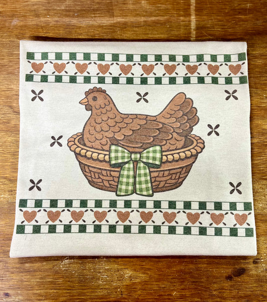 Heart Hen On a Basket Graphic Tee