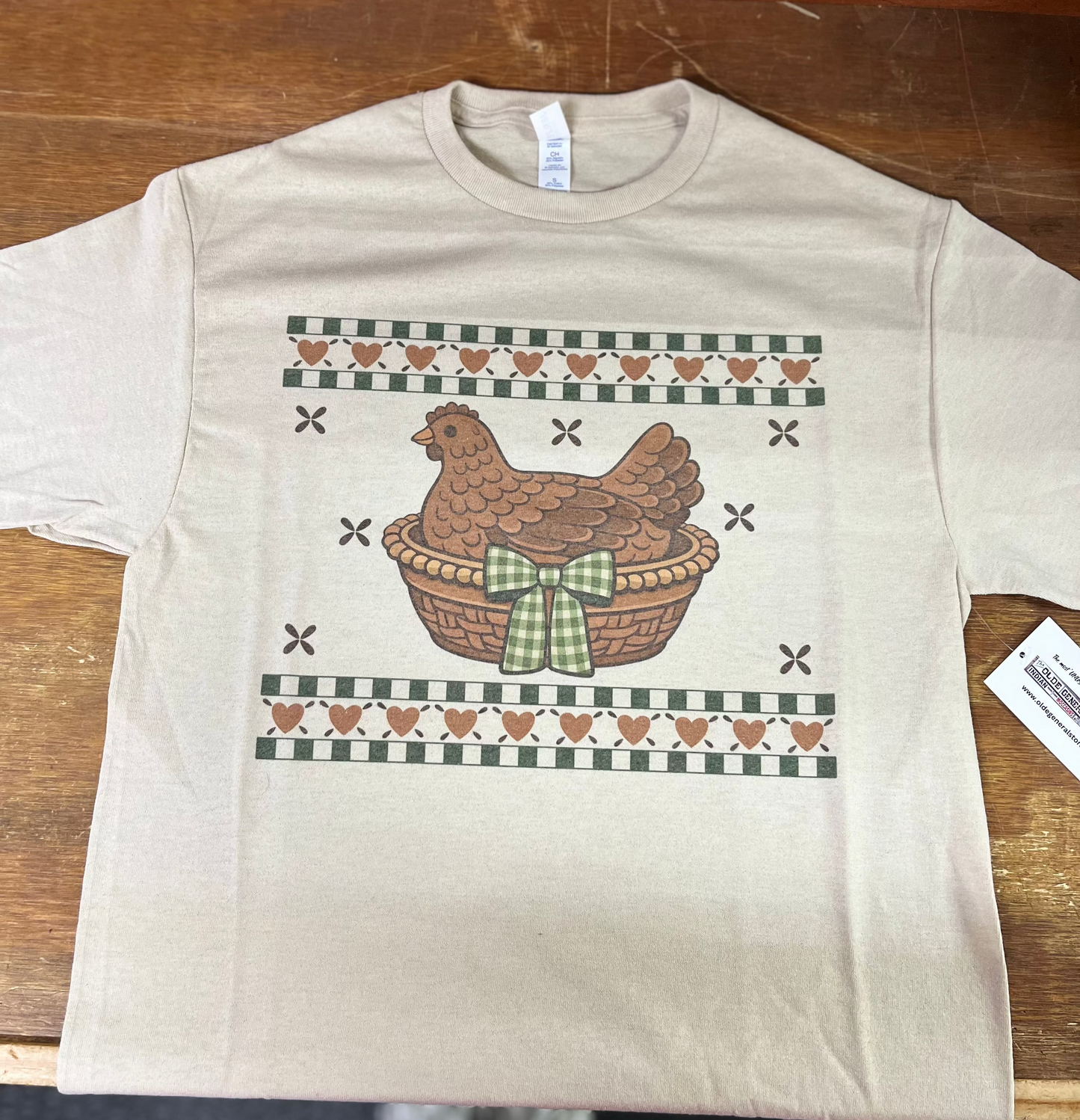 Heart Hen On a Basket Graphic Tee