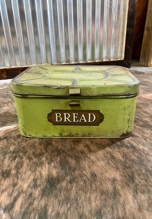 Vintage Bread Box Metal Green