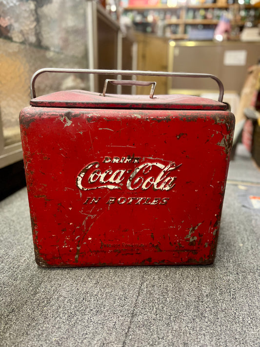 Vintage 1950's Drink Coca Cola In Bottles Cooler Progress Refridigerator Co Louisville KY