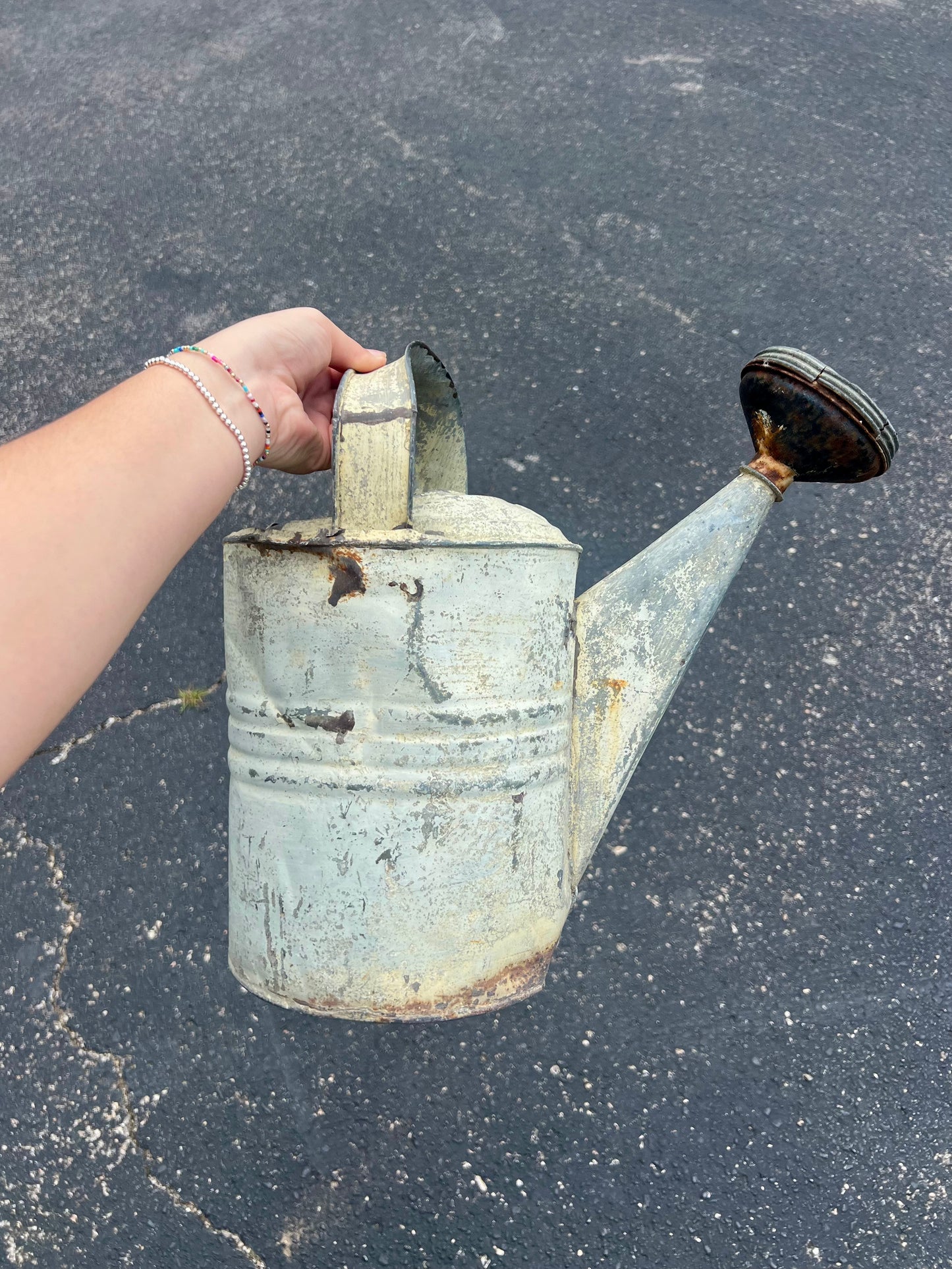 Vintage Galvanized Metal Watering Can