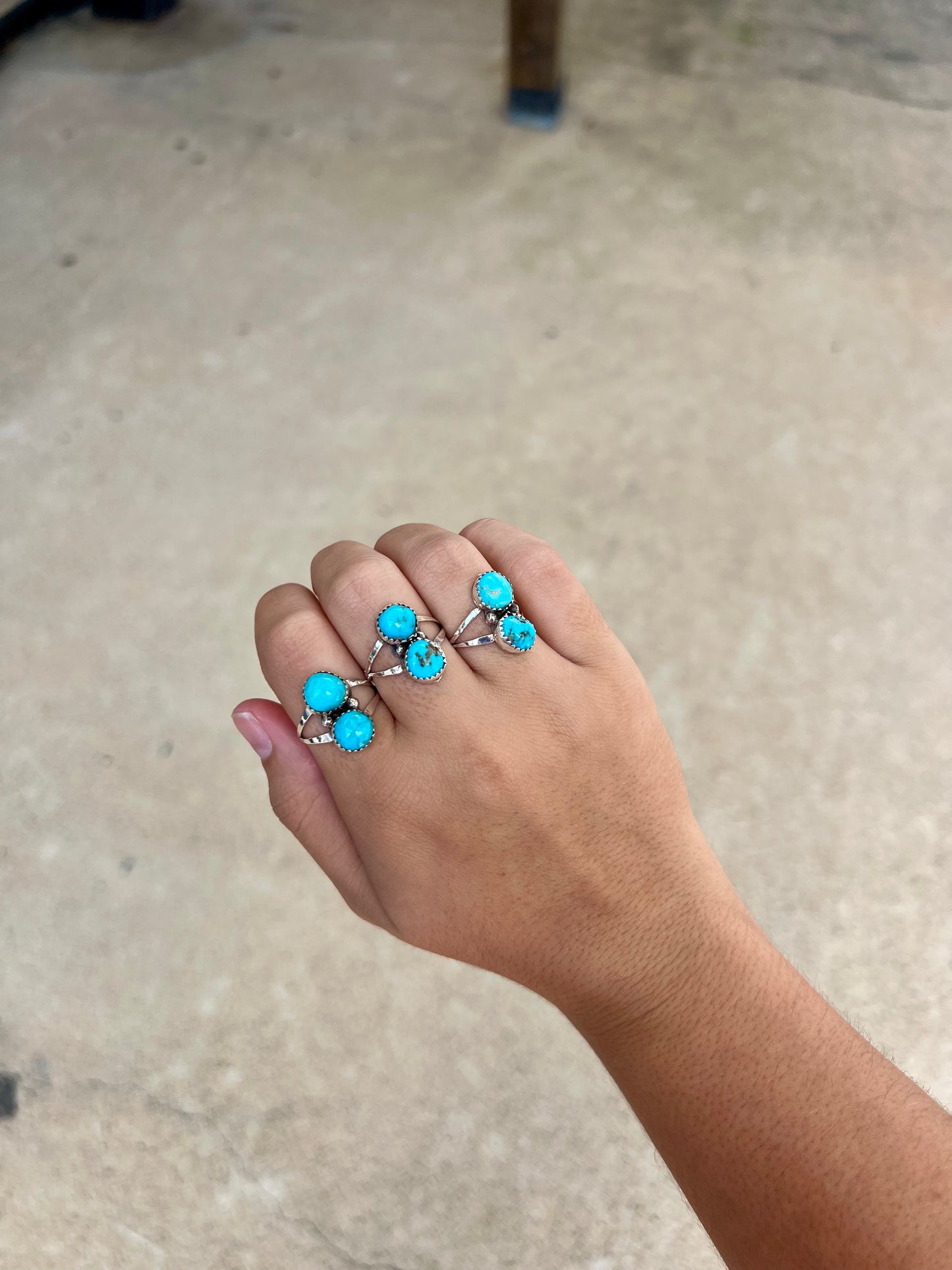 The Rilee Two Stone Turquoise Sterling Silver Ring
