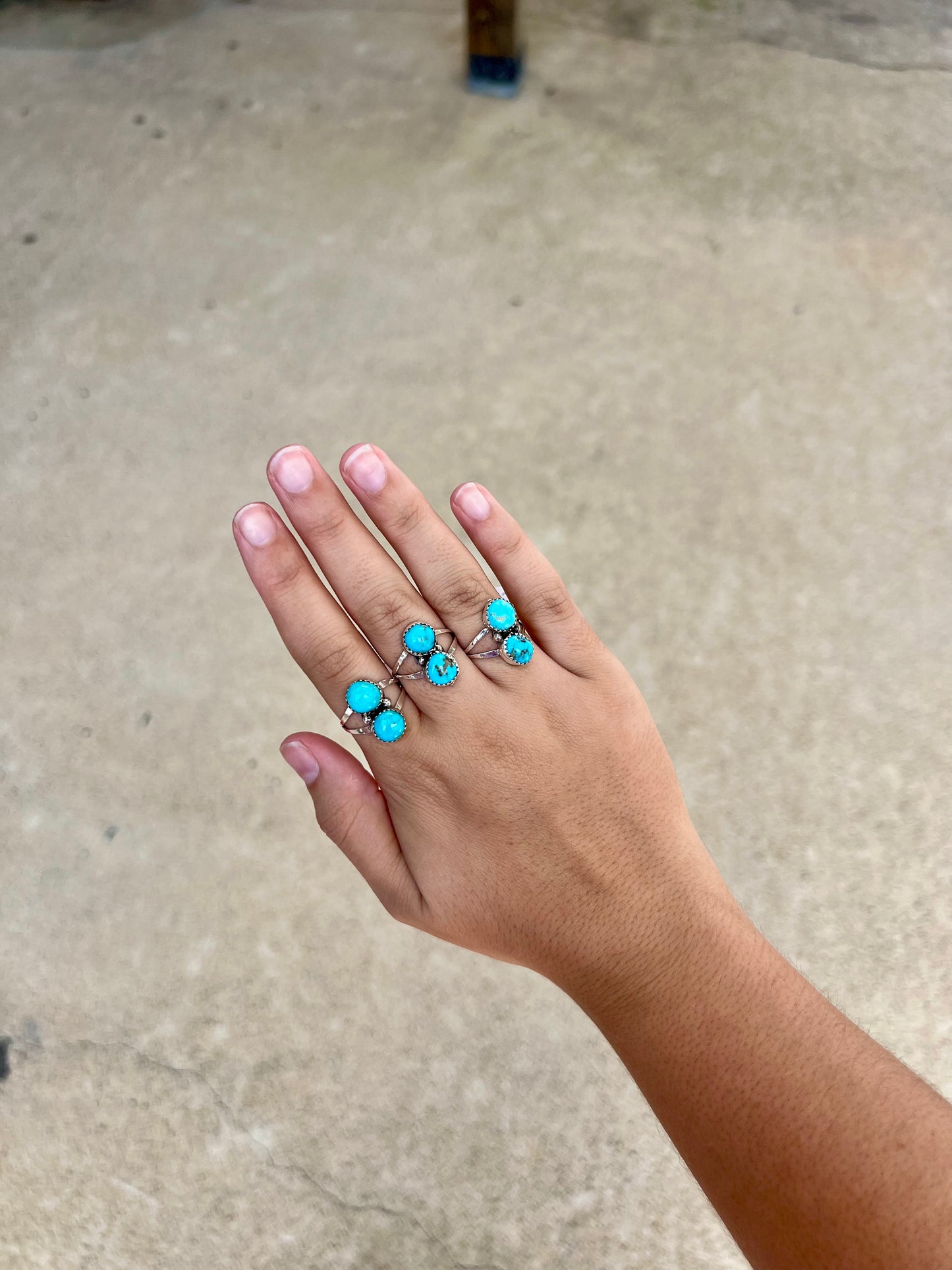 The Rilee Two Stone Turquoise Sterling Silver Ring