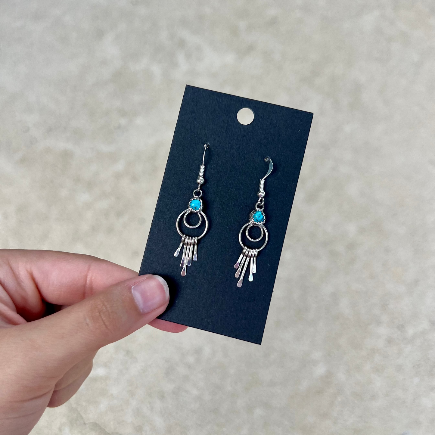 Genuine Turquoise Dangle Paddle Earrings