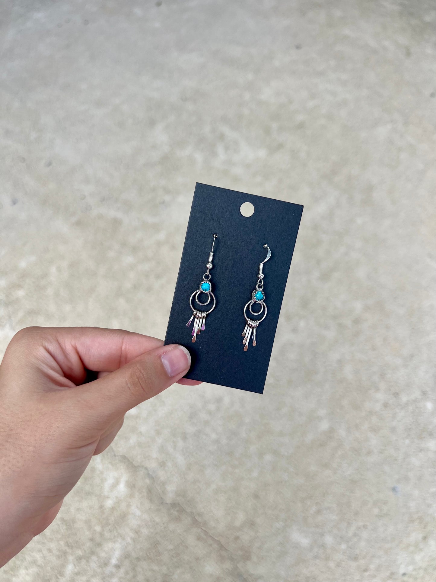 Genuine Turquoise Dangle Paddle Earrings