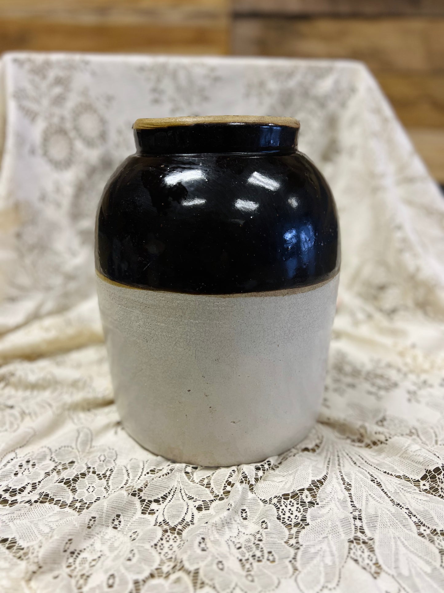 Vintage McCoy 2 Gallon Beige and Brown Crock - #2