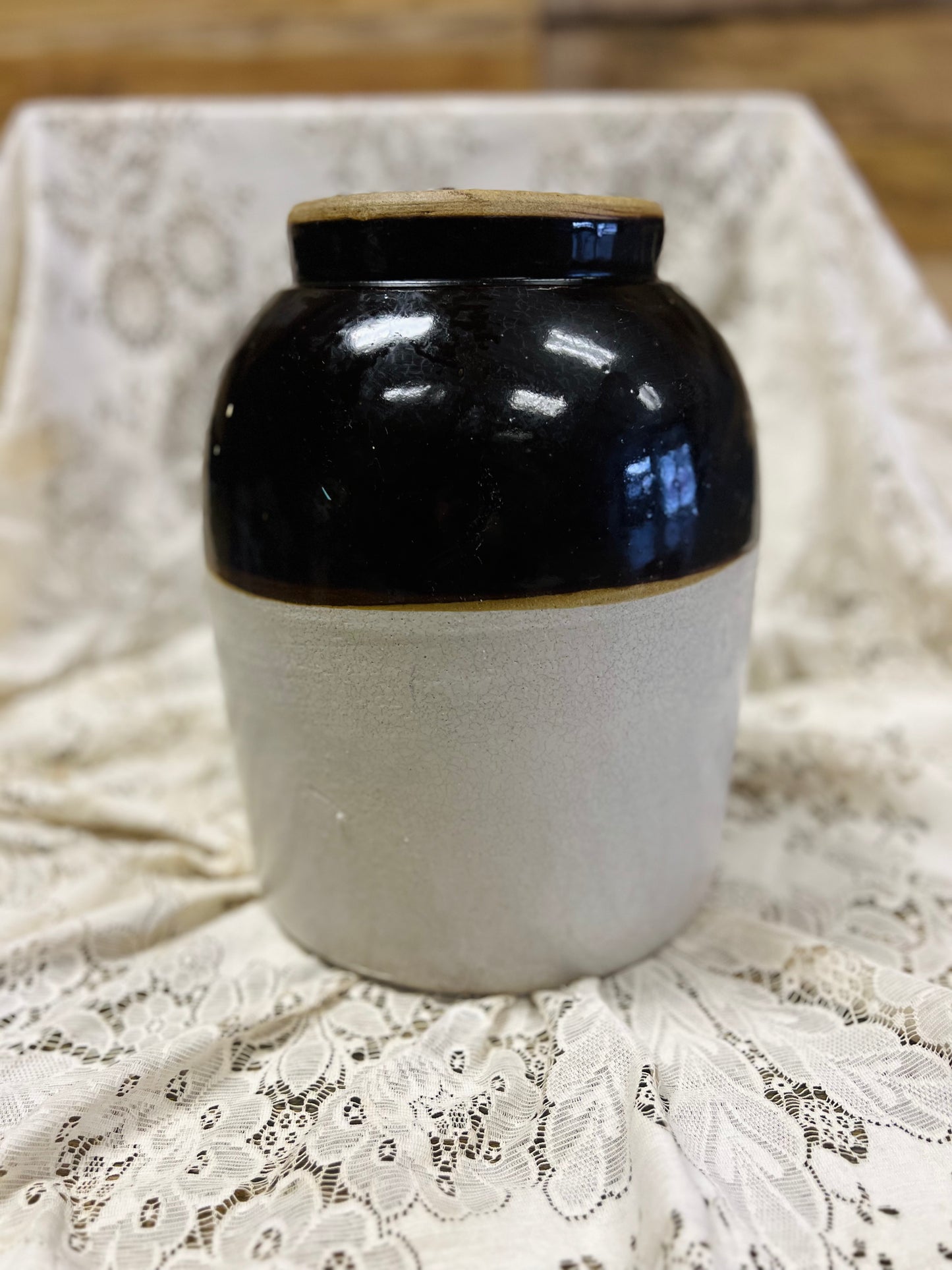Vintage McCoy 2 Gallon Beige and Brown Crock - #2