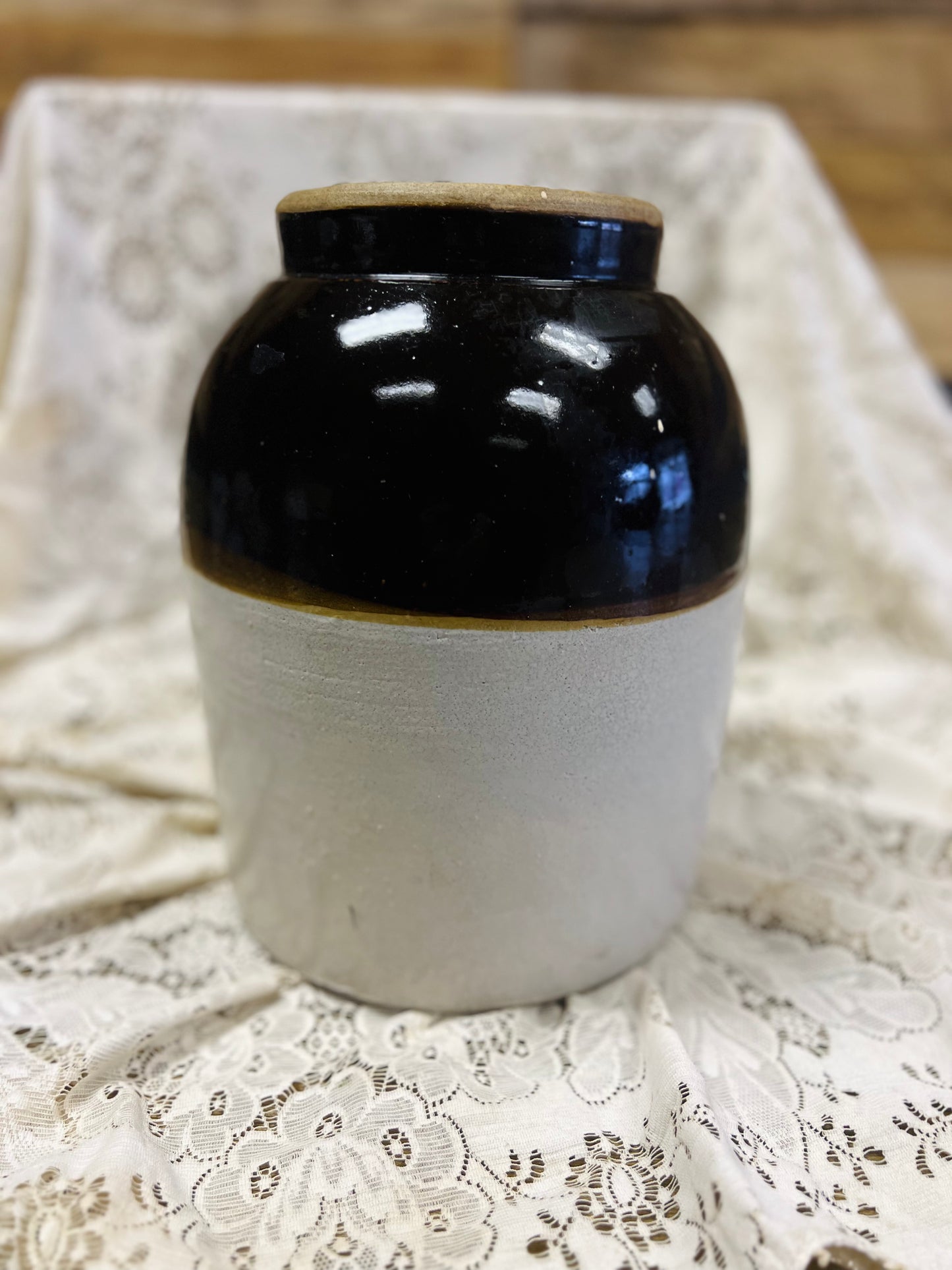 Vintage McCoy 2 Gallon Beige and Brown Crock - #2