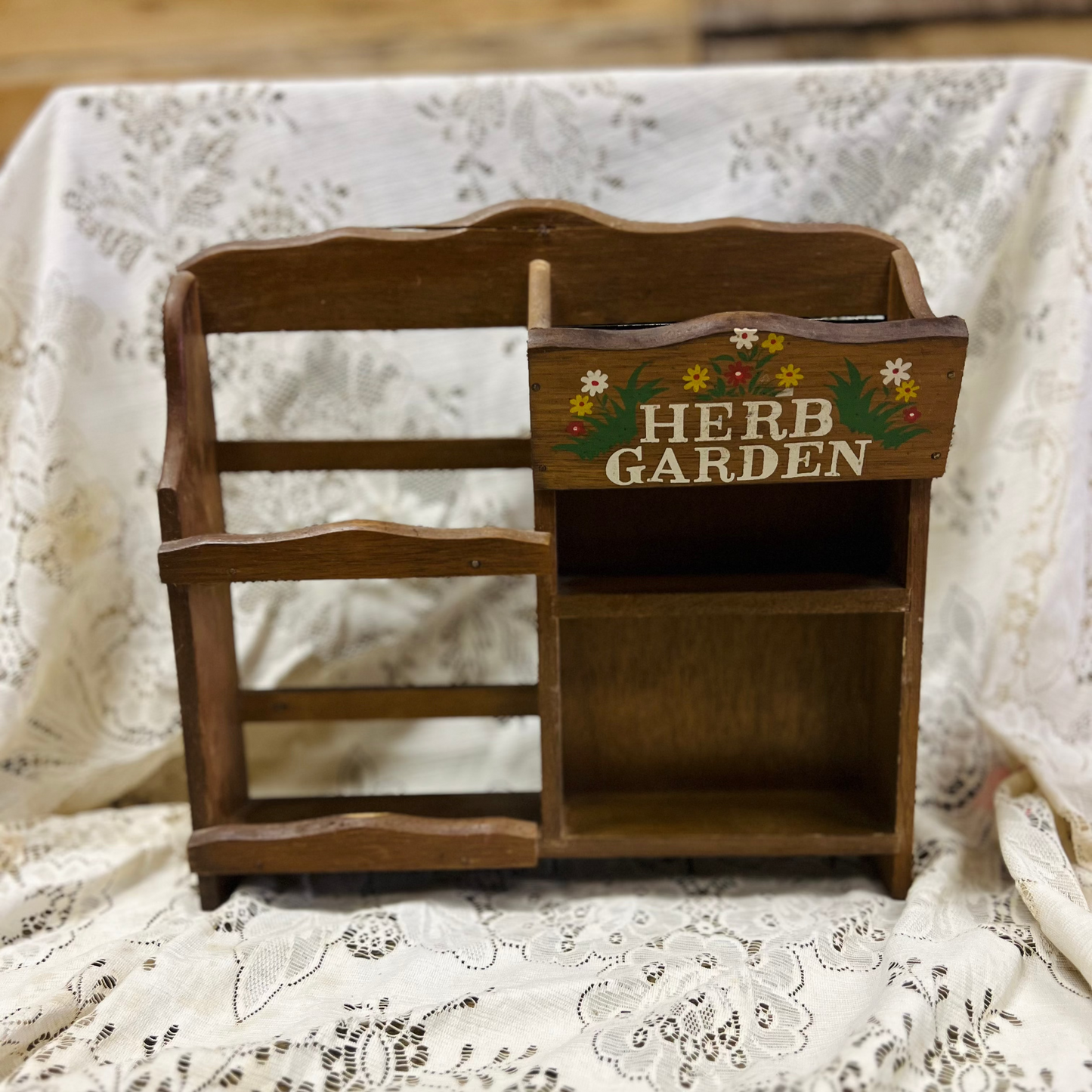 Vintage Wooden Herb Garden Spice Rack