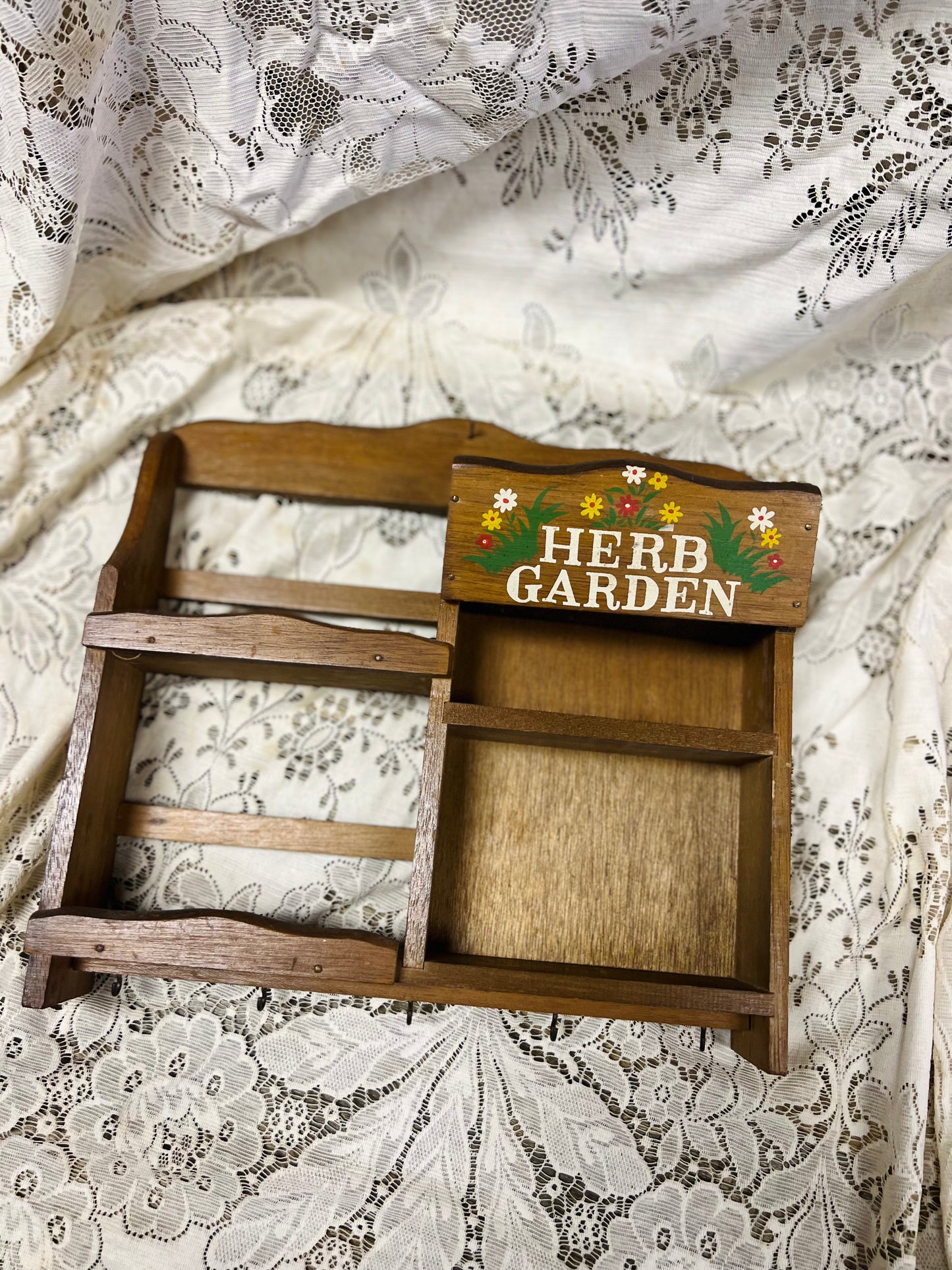 Vintage Wooden Herb Garden Spice Rack