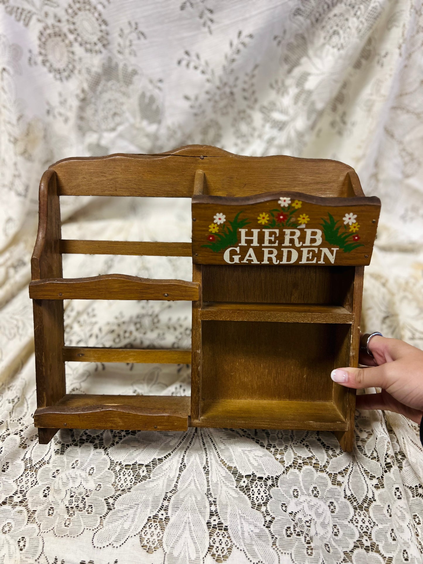 Vintage Wooden Herb Garden Spice Rack