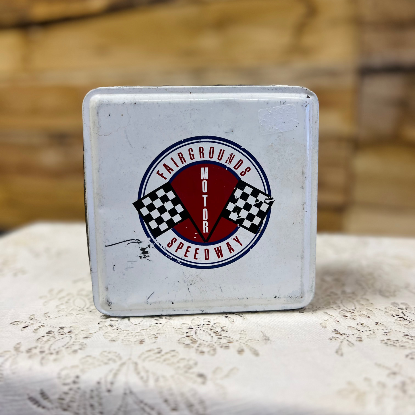 Vintage Fairgrounds Motor Speedway Collectible Cards Set with Tin Box - Stars of the 1960s & 70s