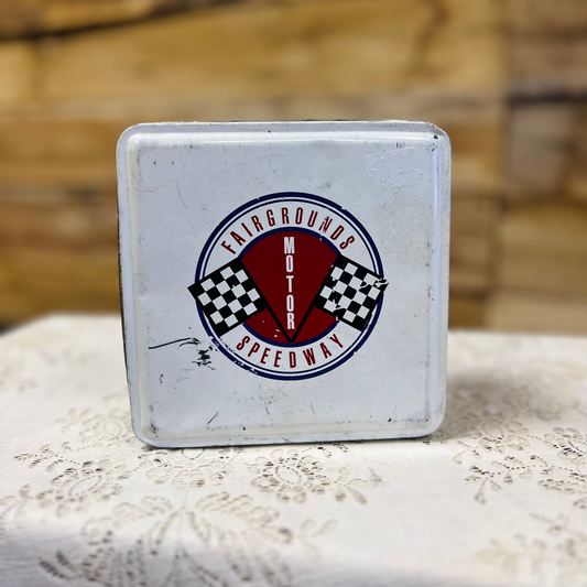 Vintage Fairgrounds Motor Speedway Collectible Cards Set with Tin Box - Stars of the 1960s & 70s