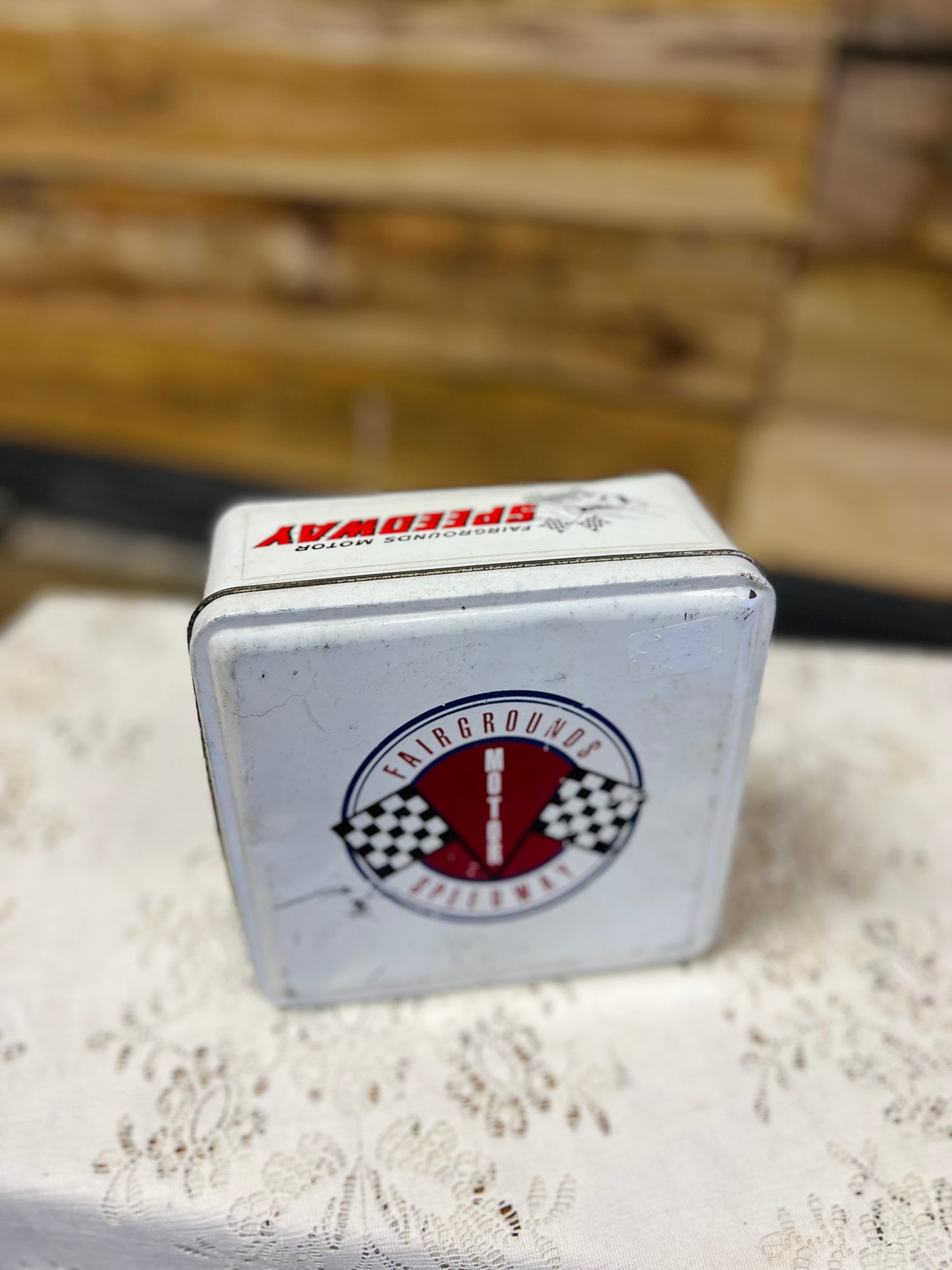 Vintage Fairgrounds Motor Speedway Collectible Cards Set with Tin Box - Stars of the 1960s & 70s