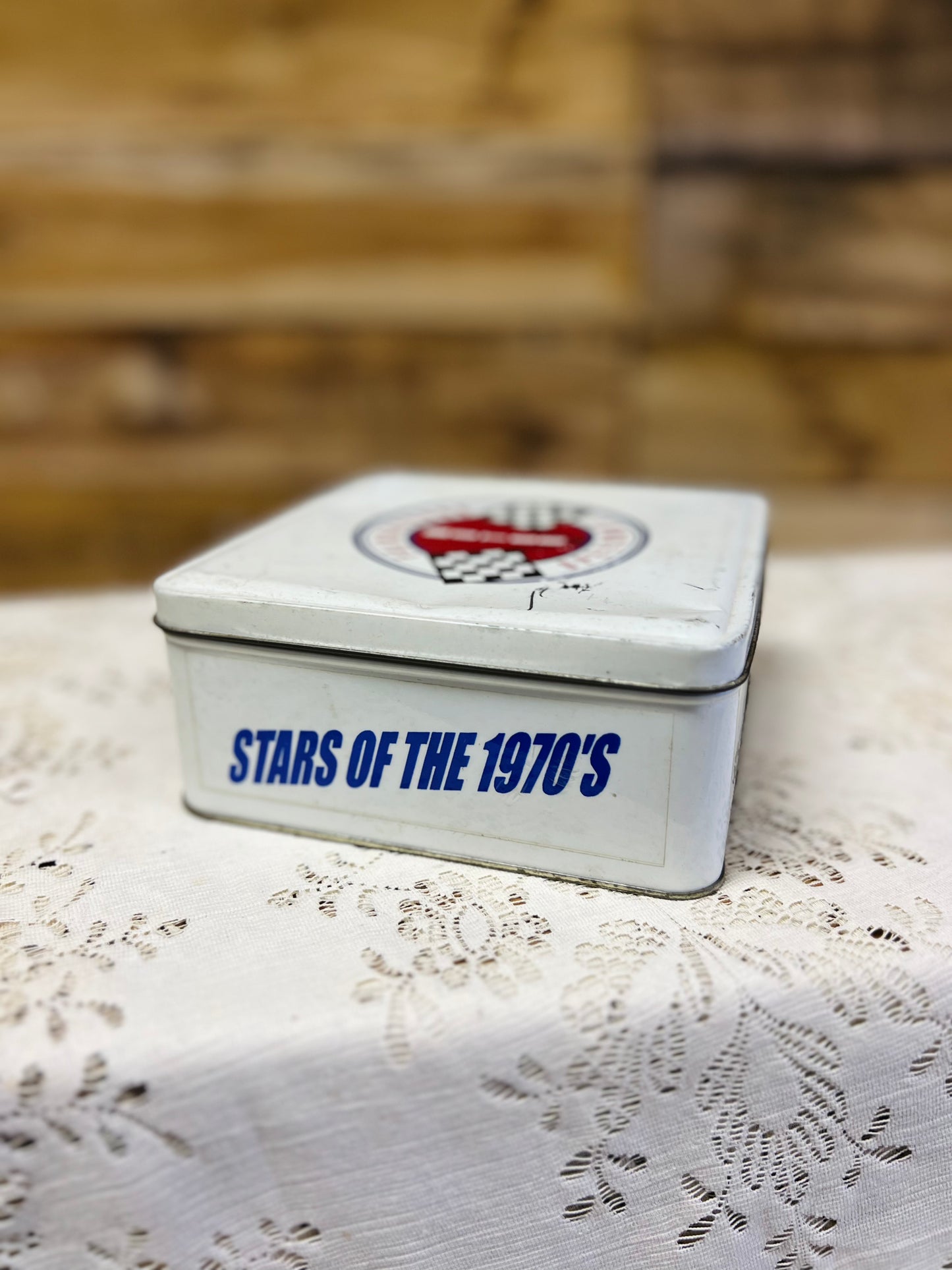 Vintage Fairgrounds Motor Speedway Collectible Cards Set with Tin Box - Stars of the 1960s & 70s