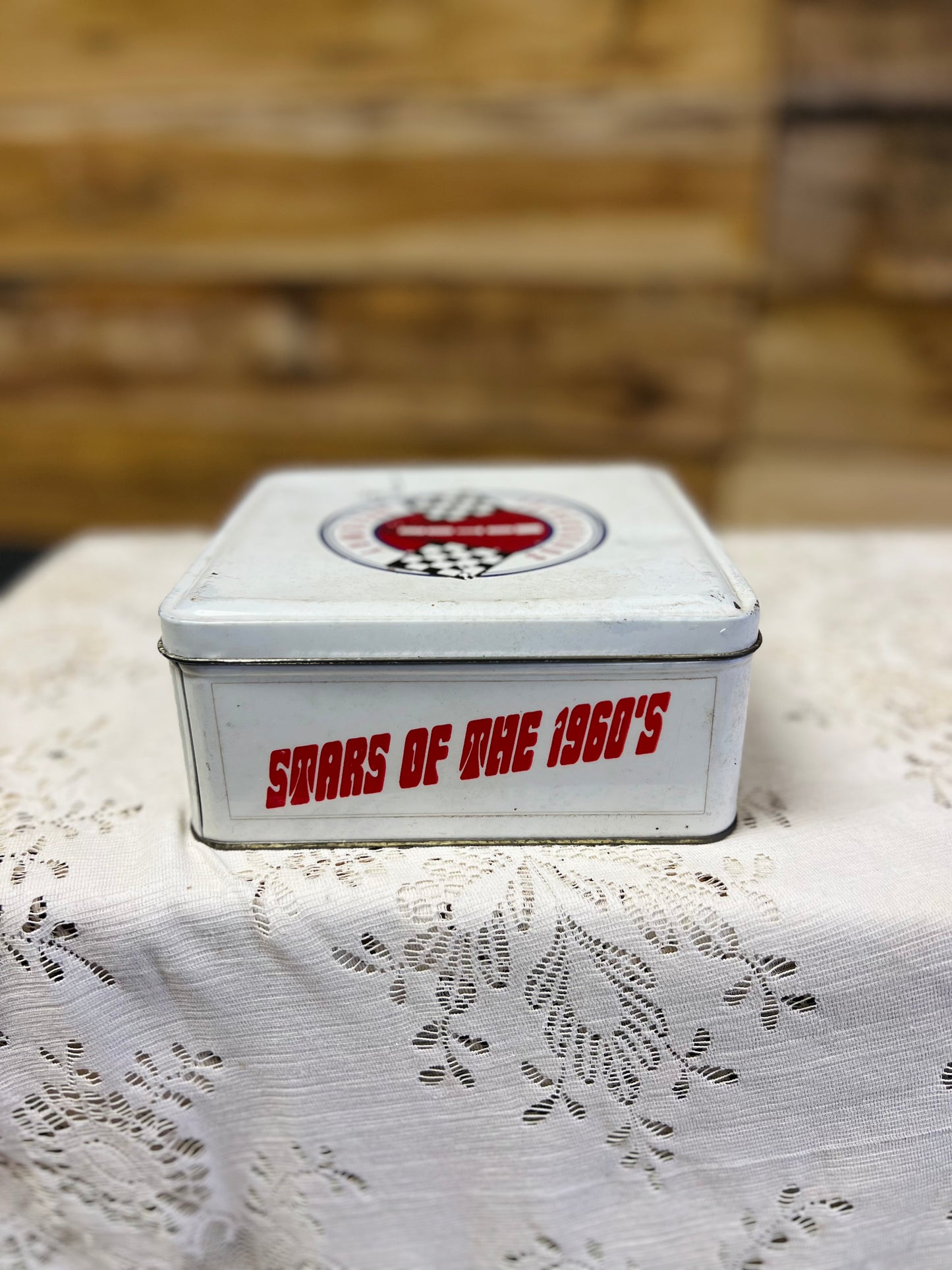 Vintage Fairgrounds Motor Speedway Collectible Cards Set with Tin Box - Stars of the 1960s & 70s