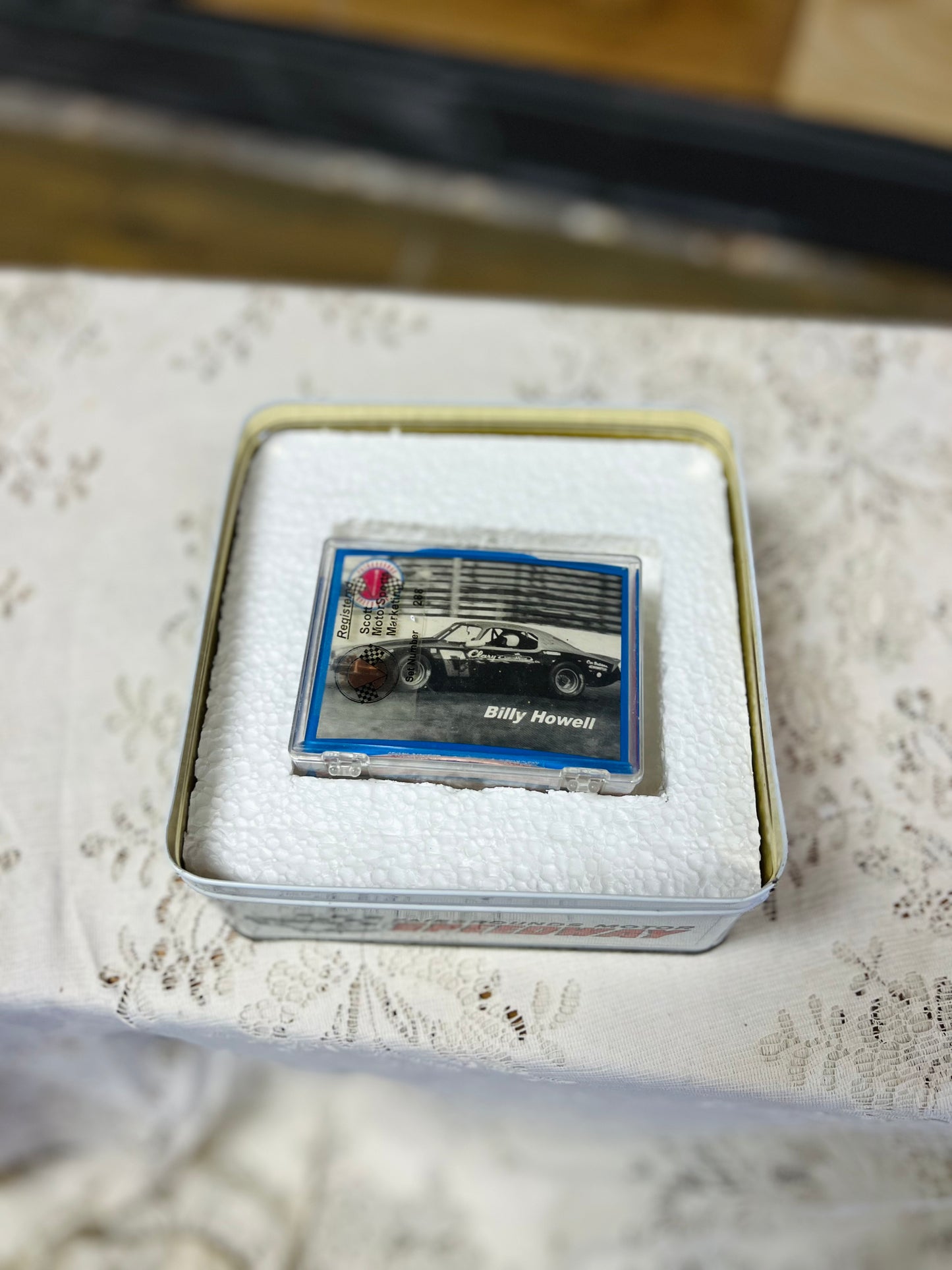 Vintage Fairgrounds Motor Speedway Collectible Cards Set with Tin Box - Stars of the 1960s & 70s