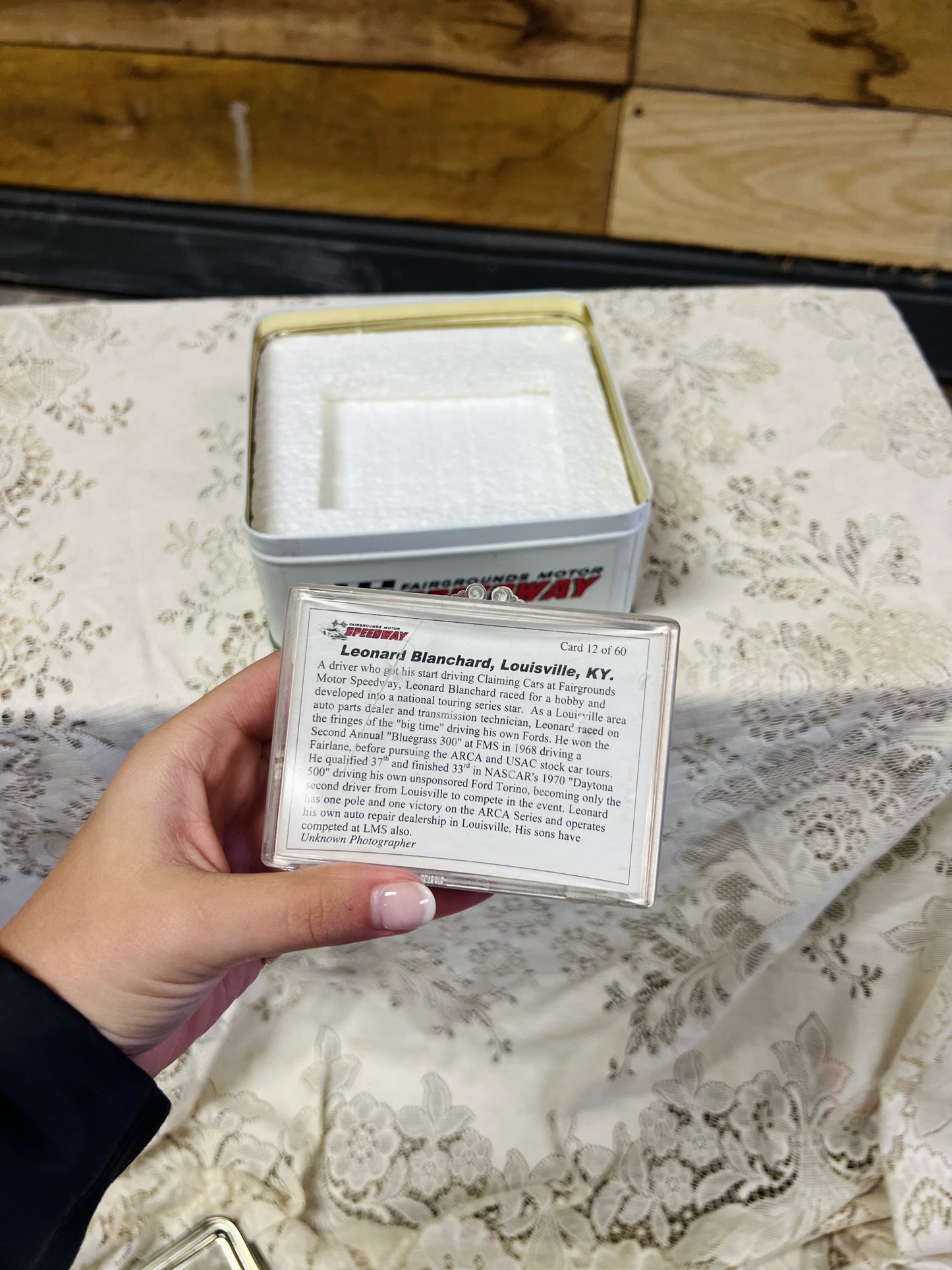 Vintage Fairgrounds Motor Speedway Collectible Cards Set with Tin Box - Stars of the 1960s & 70s
