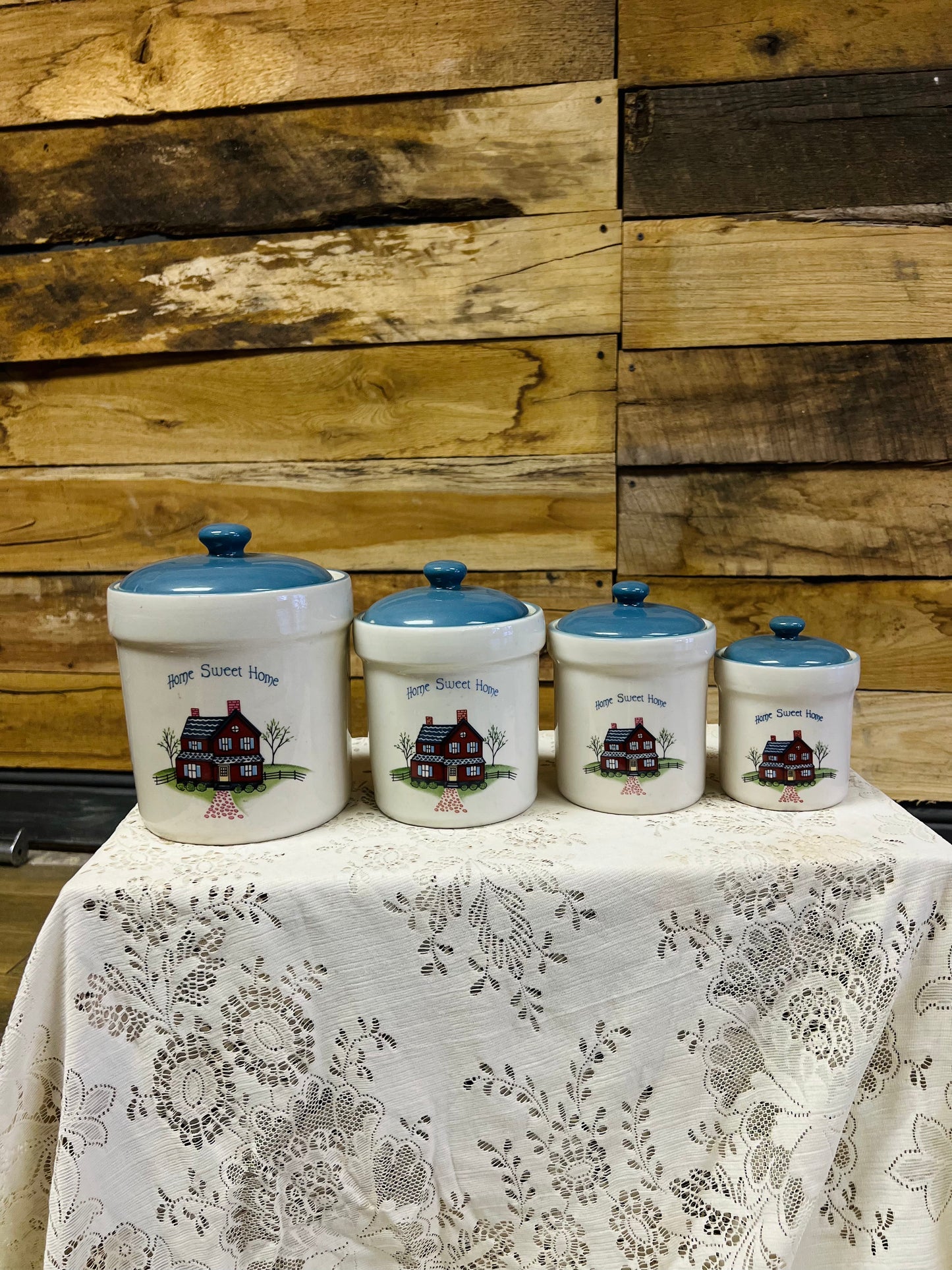 Vintage Home Sweet Home 4 Piece Canister Set