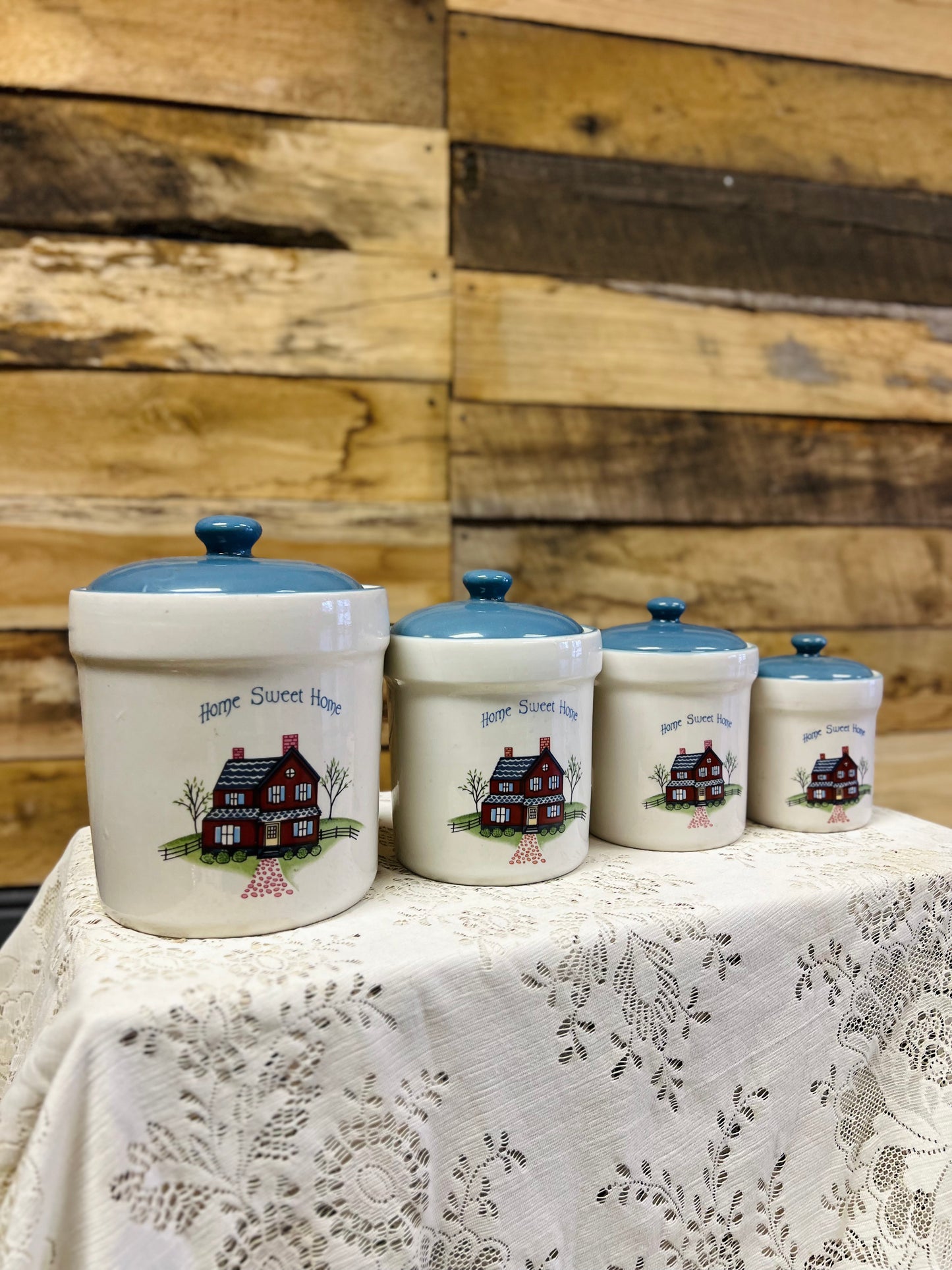Vintage Home Sweet Home 4 Piece Canister Set