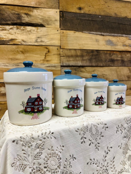 Vintage Home Sweet Home 4 Piece Canister Set