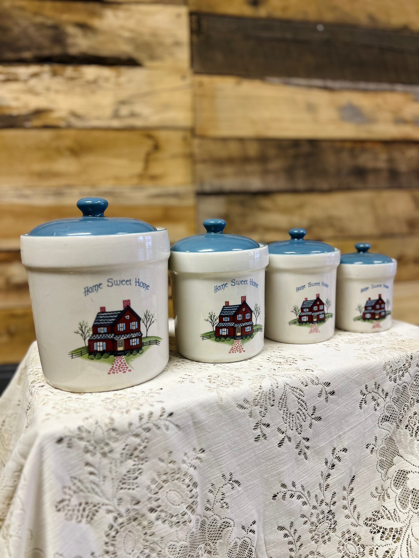 Vintage Home Sweet Home 4 Piece Canister Set
