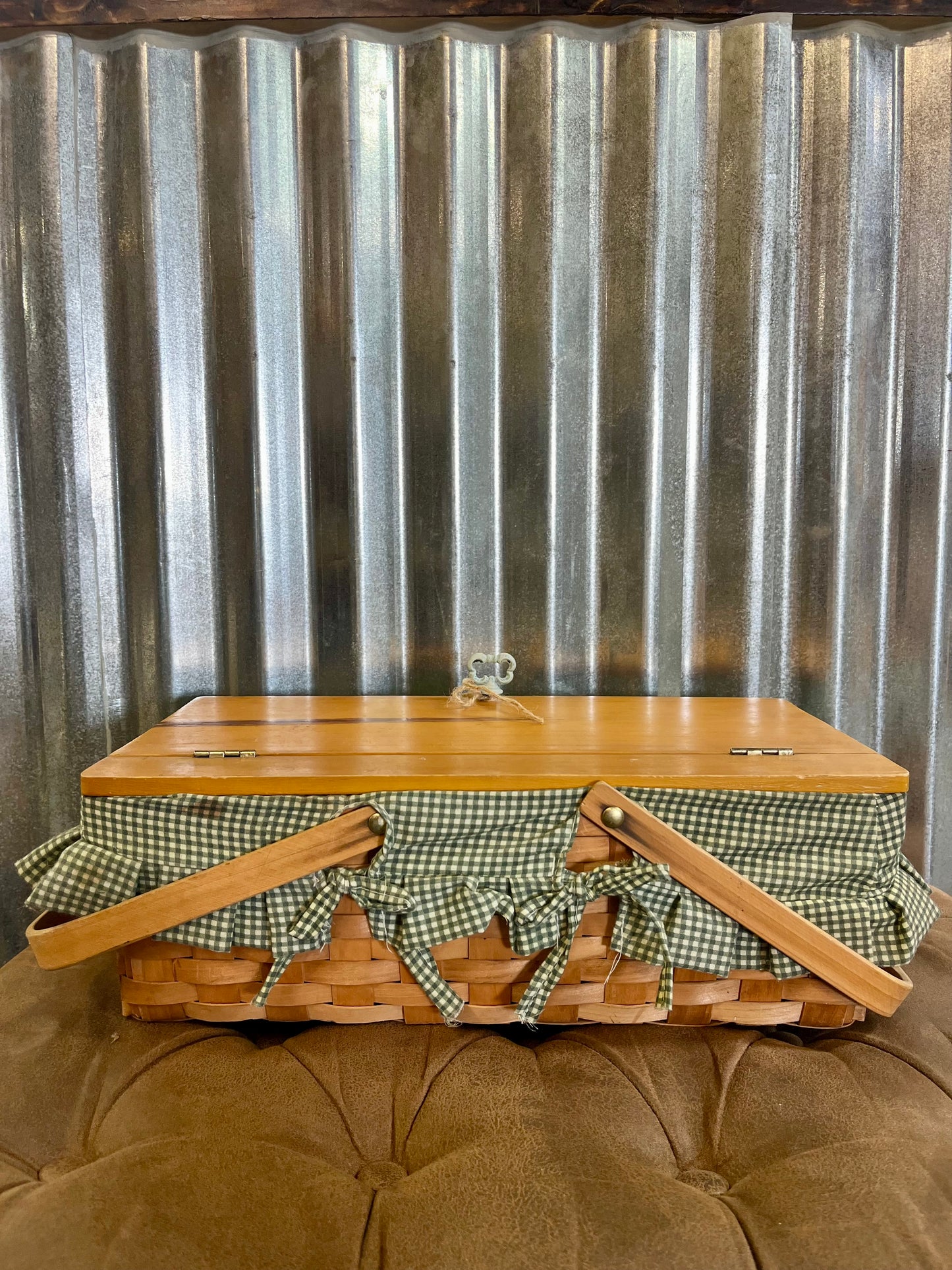 Vintage Longberger Wicker Picnic Basket