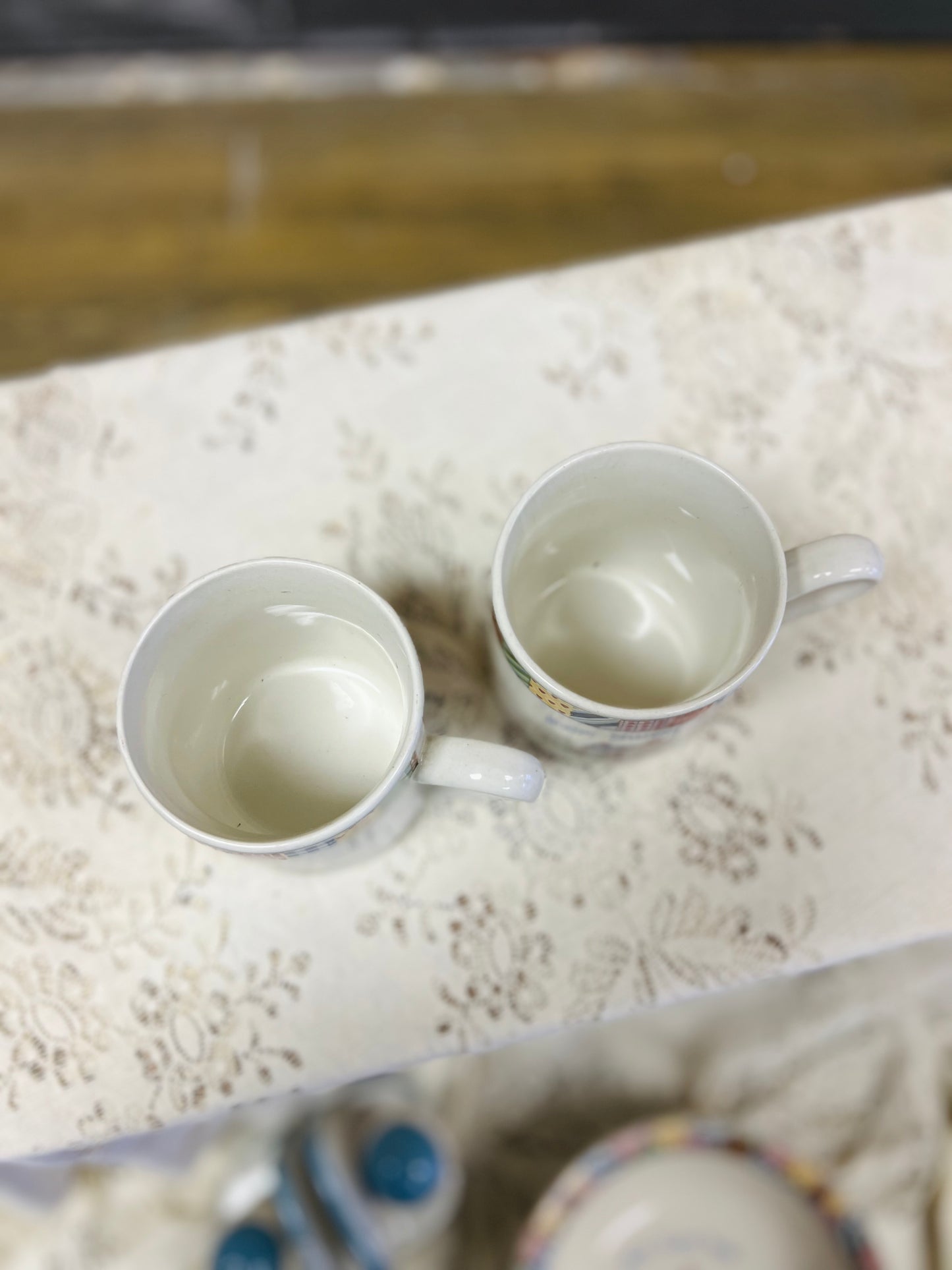 Vintage Home Sweet Home Patchwork Mugs - Set of 2