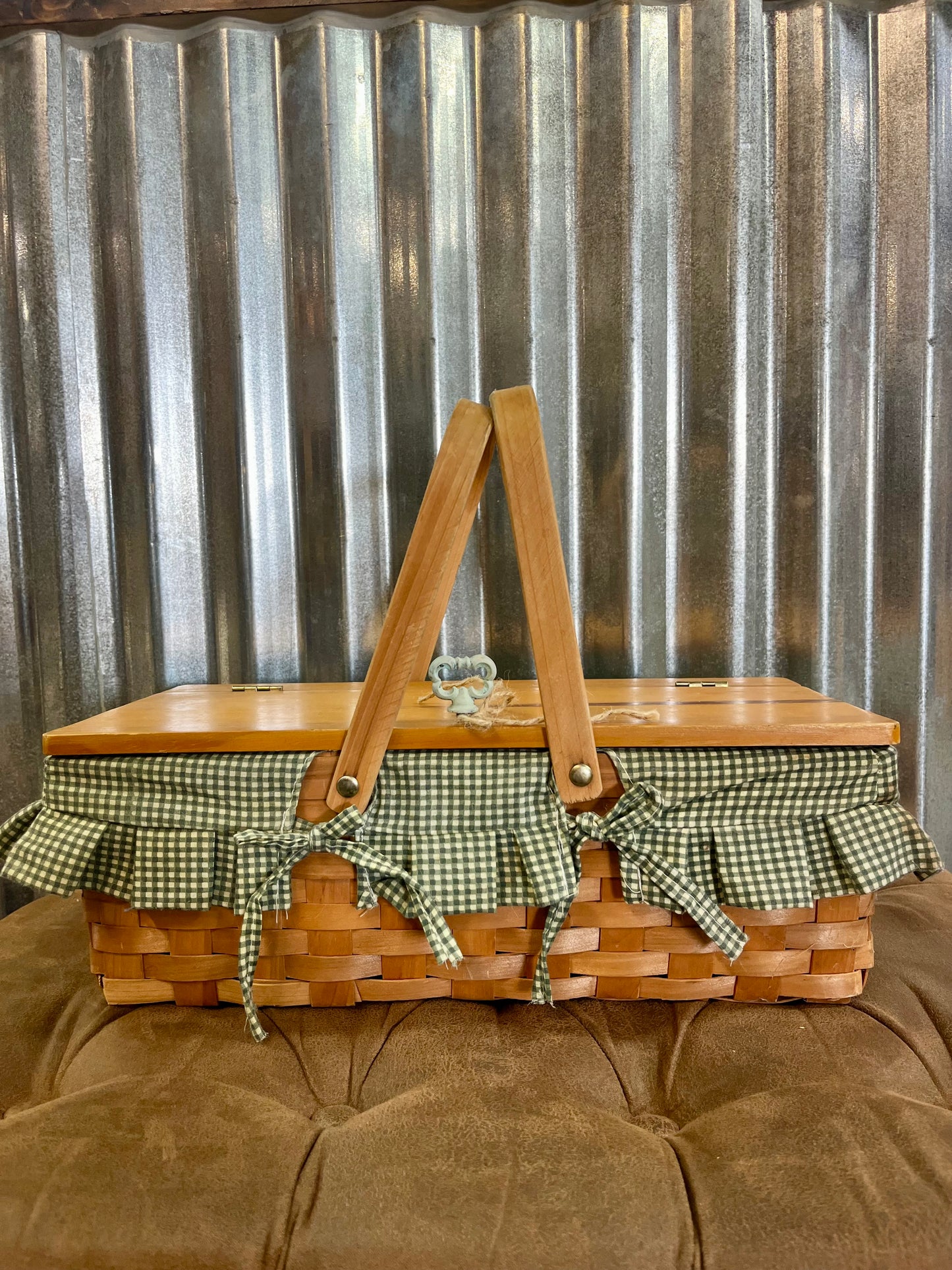 Vintage Longberger Wicker Picnic Basket