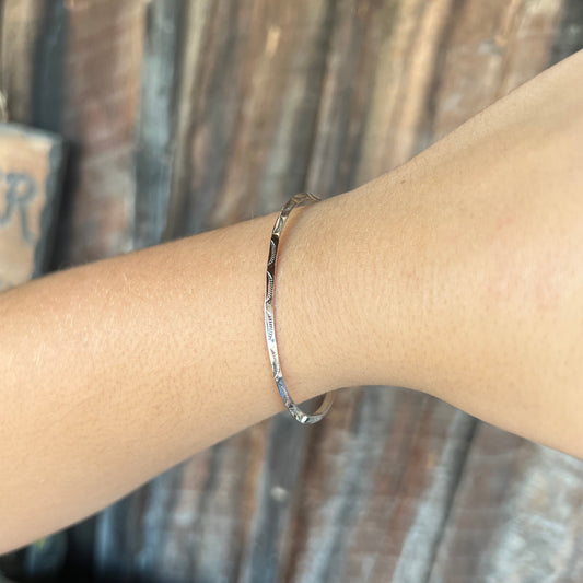 Simple Stamped Sterling Silver Stacker Cuff