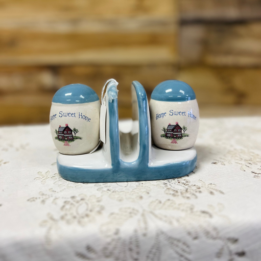 Vintage Home Sweet Home Salt & Pepper Shakers with Napkin Holder