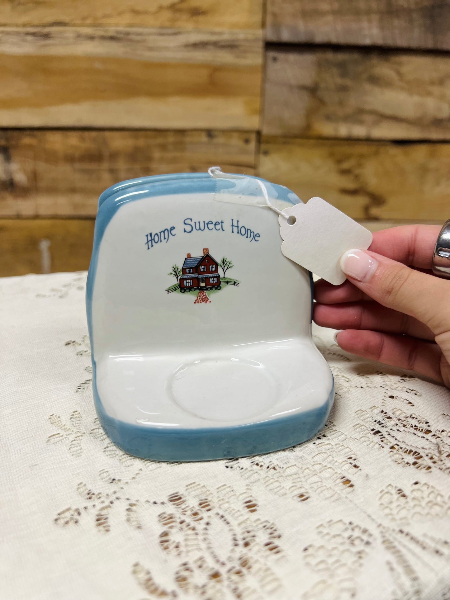 Vintage Home Sweet Home Salt & Pepper Shakers with Napkin Holder